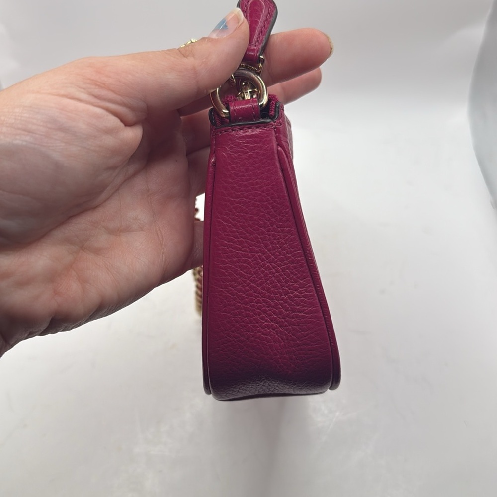 Coach Nolita Shoulder Bag Wristlet Clutch Baguette Purse Pink Pebble Leather - Picture 5 of 16